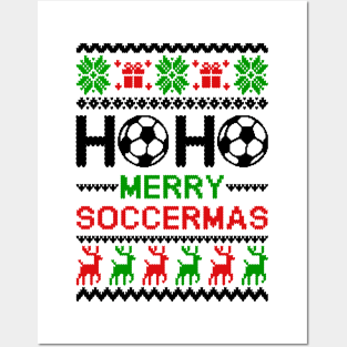 Soccer Christmas Ugly Sweater Posters and Art